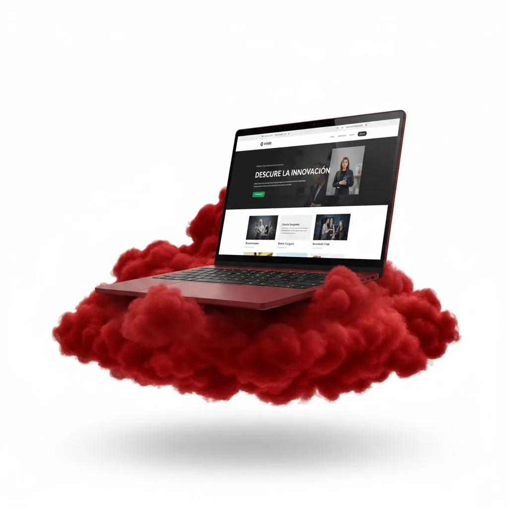 Ilustración de un panel de control sobre una nube en el color de marca